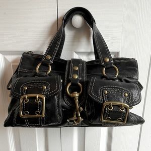 Coach Legacy Mandy Vachetta Black Leather Satchel